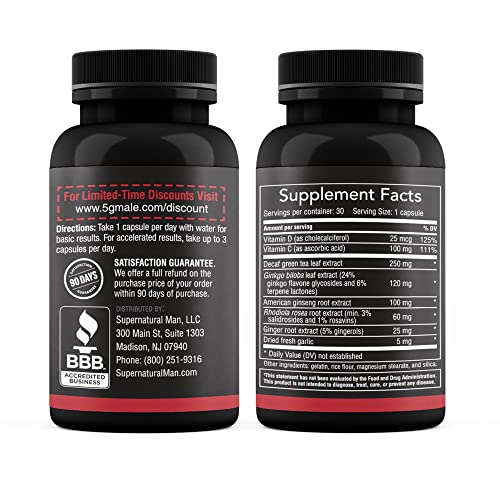 Supernatural Man 5G Male capsules close-up for daily dosage