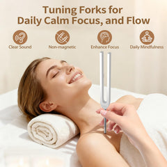 SUPERNIGHT 136 Hz tuning fork shown for meditation.