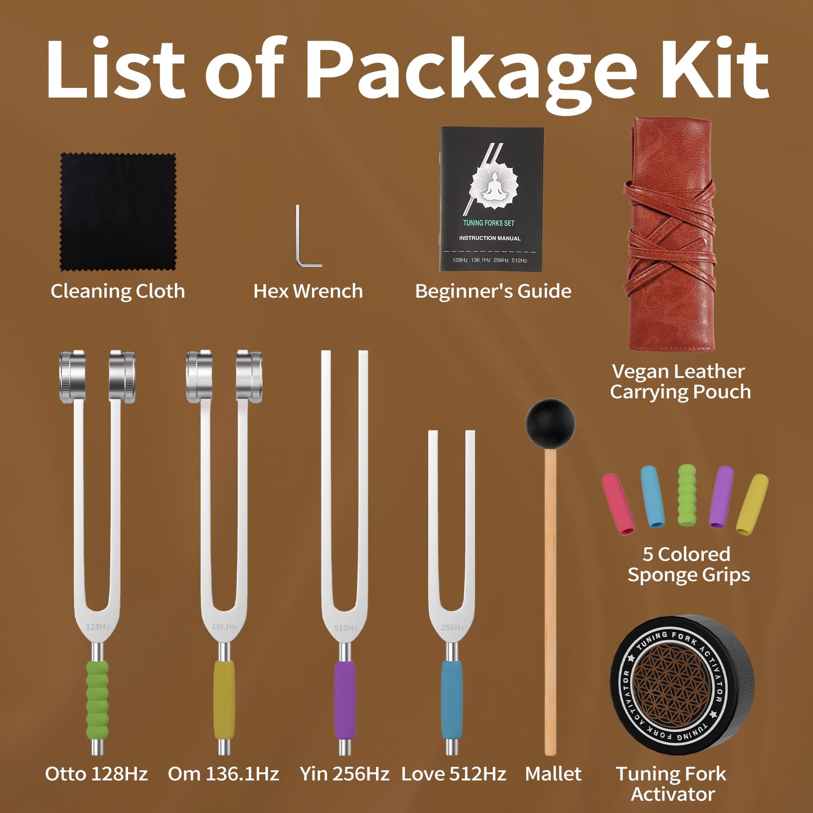 SUPERNIGHT vegan leather pouch storing tuning forks.