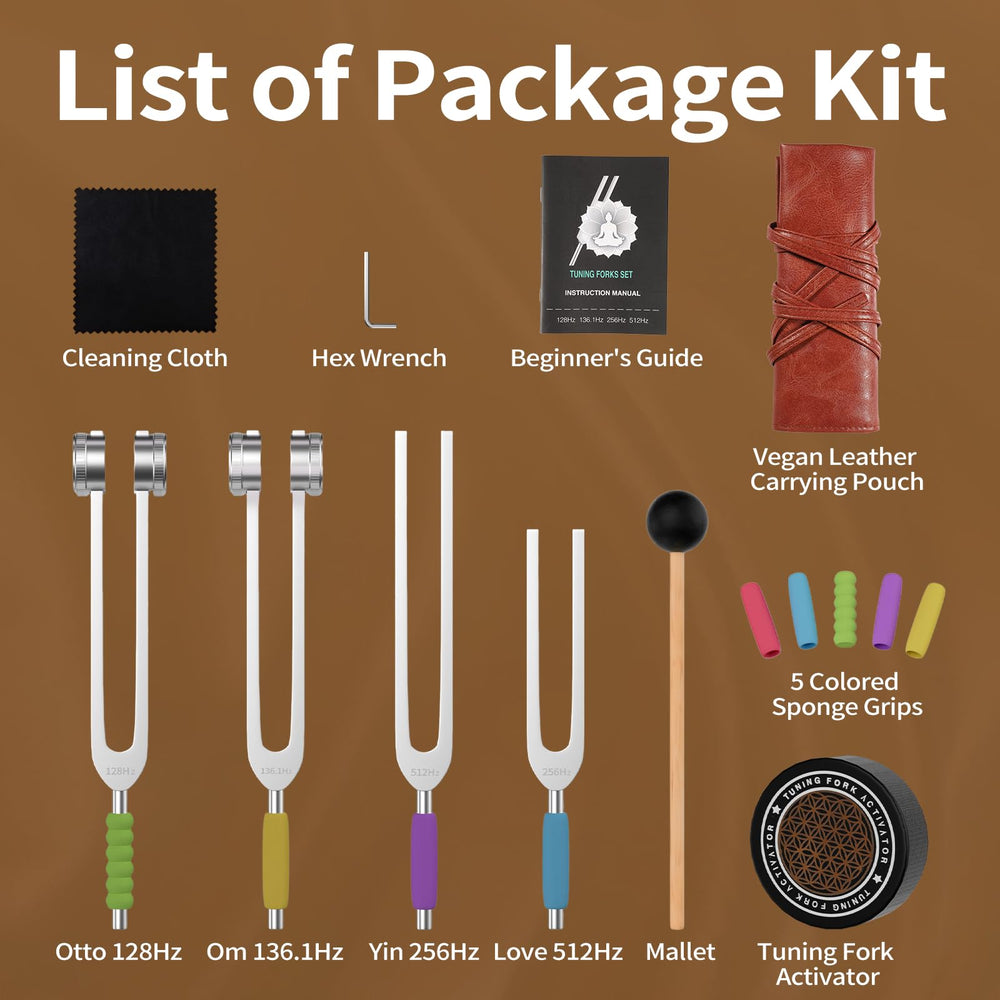 SUPERNIGHT vegan leather pouch storing tuning forks.