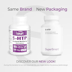 Supersmart 5-HTP capsules close-up highlighting purity