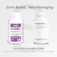Close-up of Supersmart AFA Extract powder highlighting nutrient-dense algae.