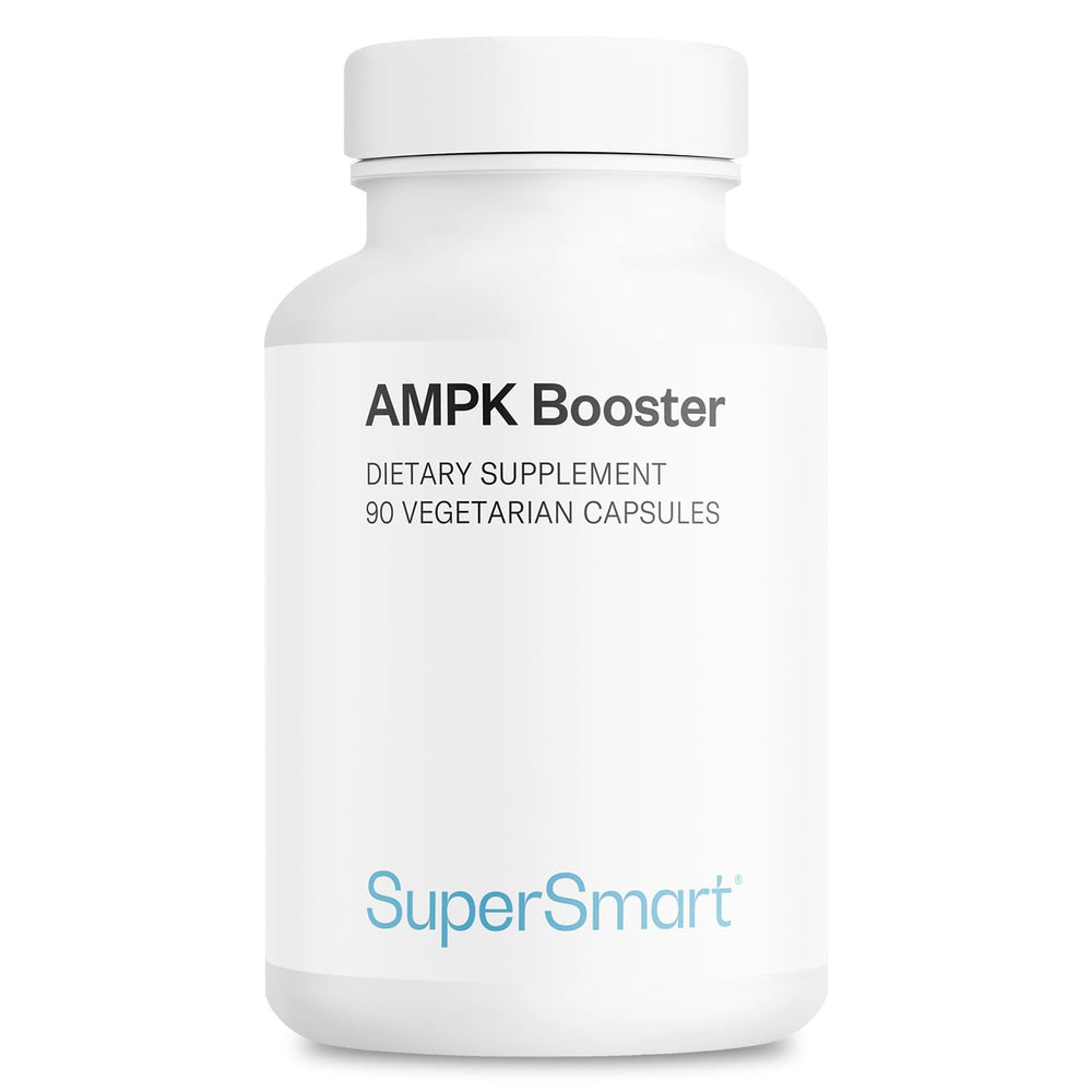 Supersmart AMPK Booster bottle front with capsules for daily energy support