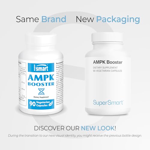 Supersmart AMPK Booster bottle label highlights non-GMO and gluten-free formula