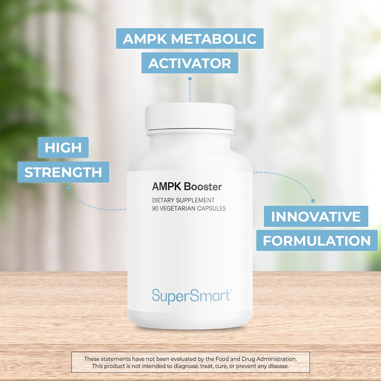 Supersmart AMPK Booster capsules close-up for daily use
