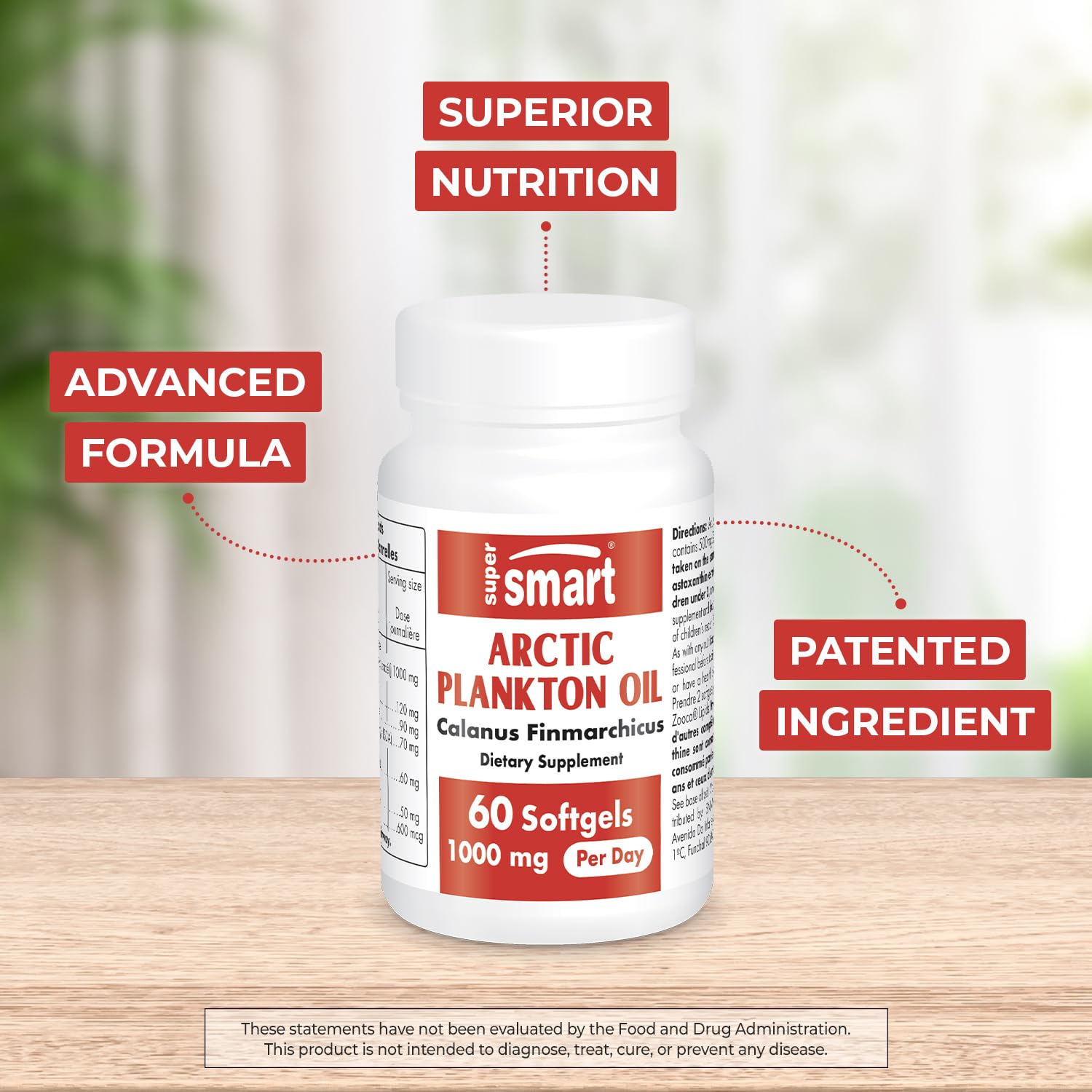 Supersmart Arctic Plankton Oil softgels for easy daily omega-3 intake.