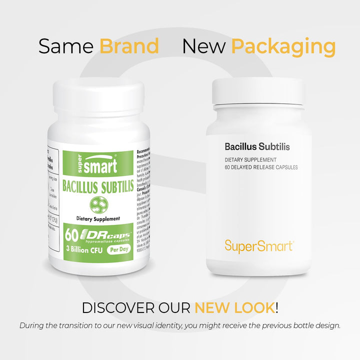 Supersmart Bacillus Subtilis capsules close-up highlights delayed-release design.