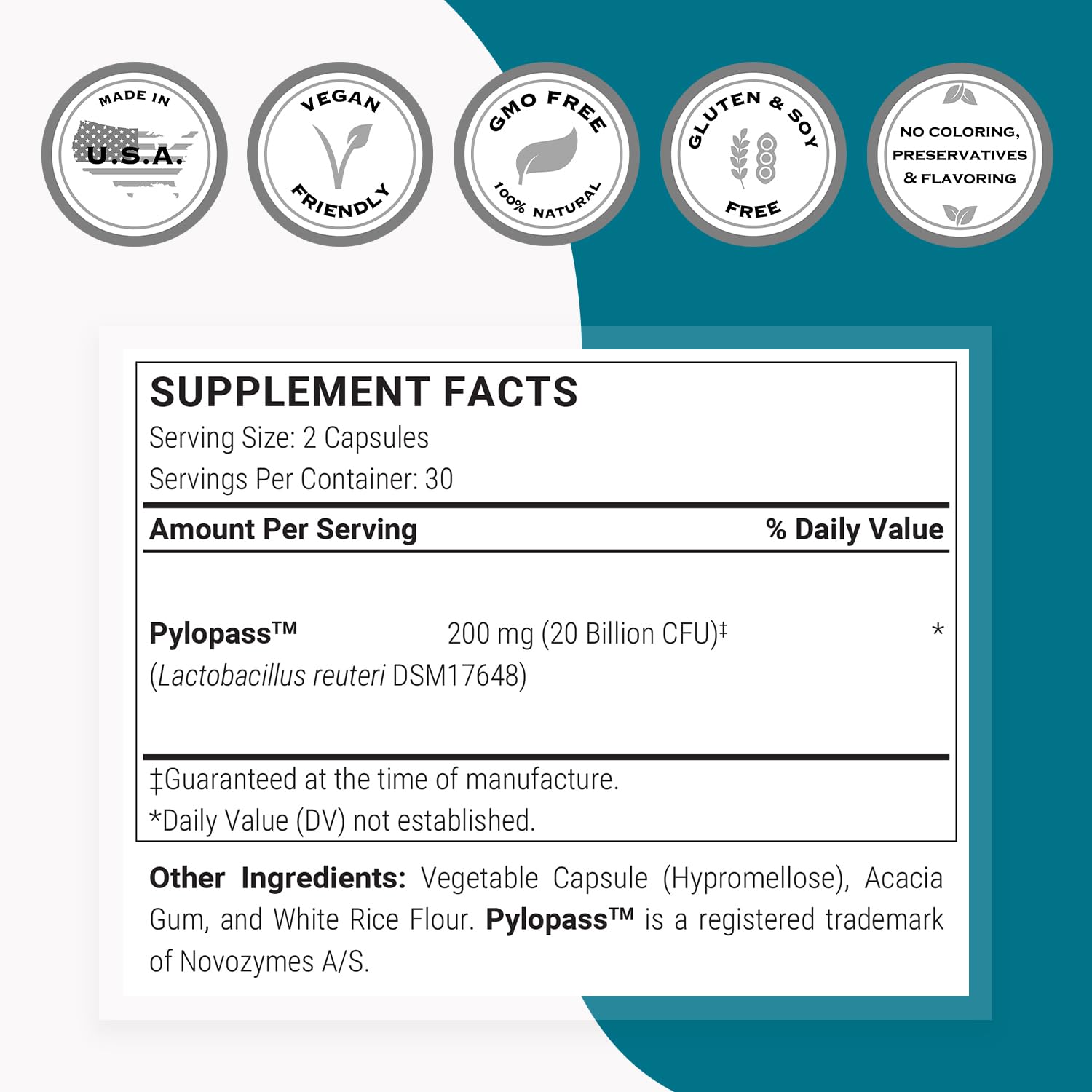 Supersmart bottle nutrition facts panel shows vegan-friendly ingredients.