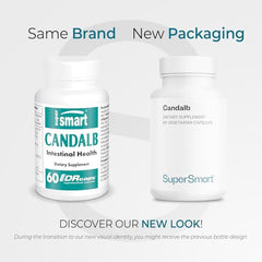 Supersmart Candalb capsules ready to take, supporting daily gut and intimate microflora balance.