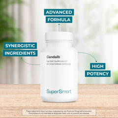 Supersmart Candalb ingredient blend featuring Lactobacillus strains and inulin for wellness.