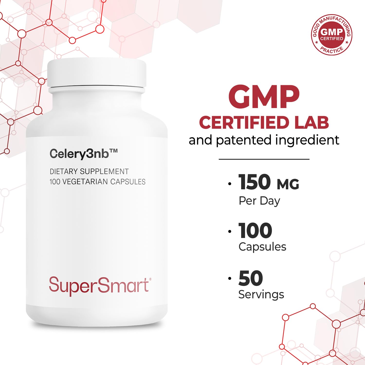 Supersmart Celery3nb tablets arranged on a clean surface.