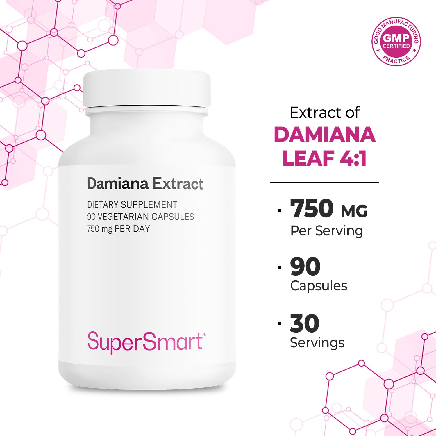 Damiana capsule close-up showing smooth vegetarian capsule