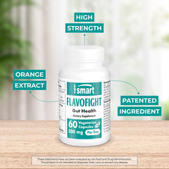 Supersmart FlavoFight capsules closeup highlights high-strength citrus flavonoids.