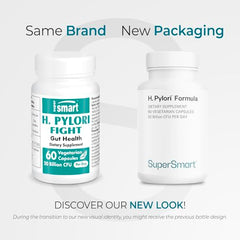 Capsules close-up reveals Pylopass strain potency in Supersmart formula.