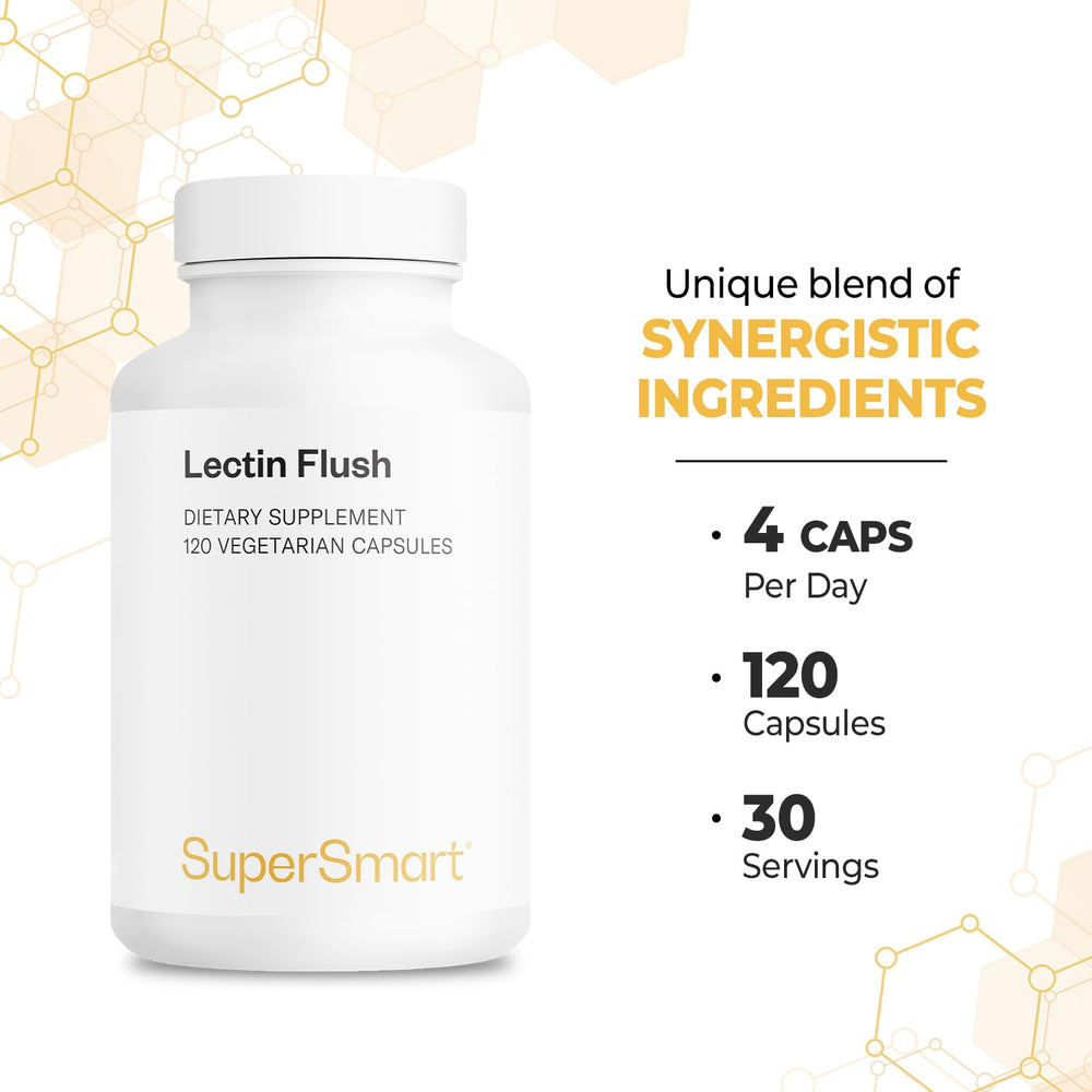 Supersmart Lectin Flush packaging side view showing recyclable container.
