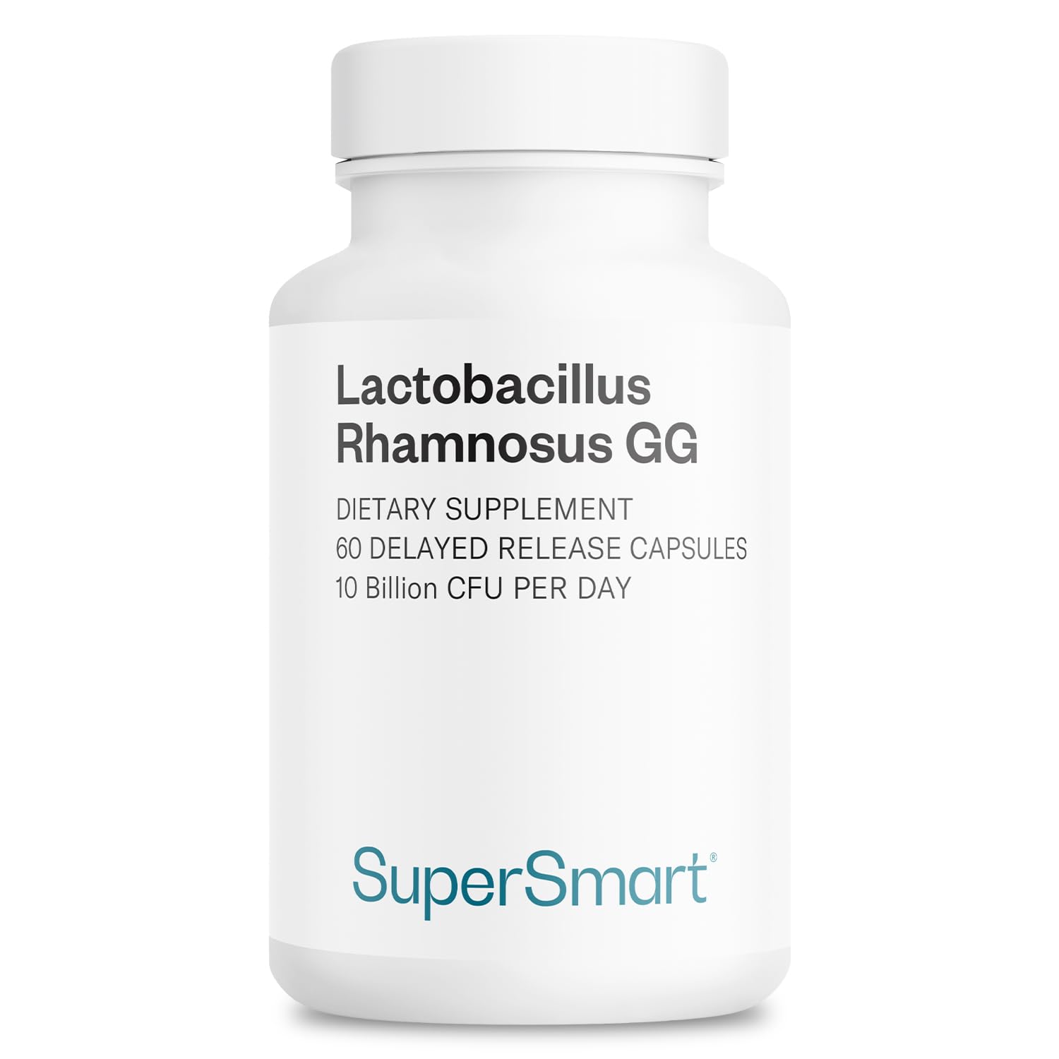 Supersmart LGG bottle front for daily probiotic support.