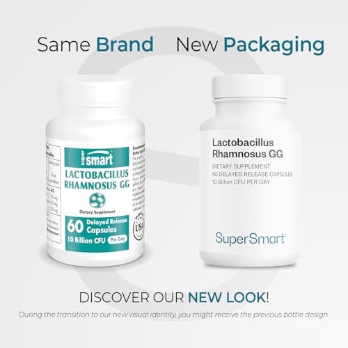 Supersmart LGG bottle label showing non-GMO and gluten-free features.