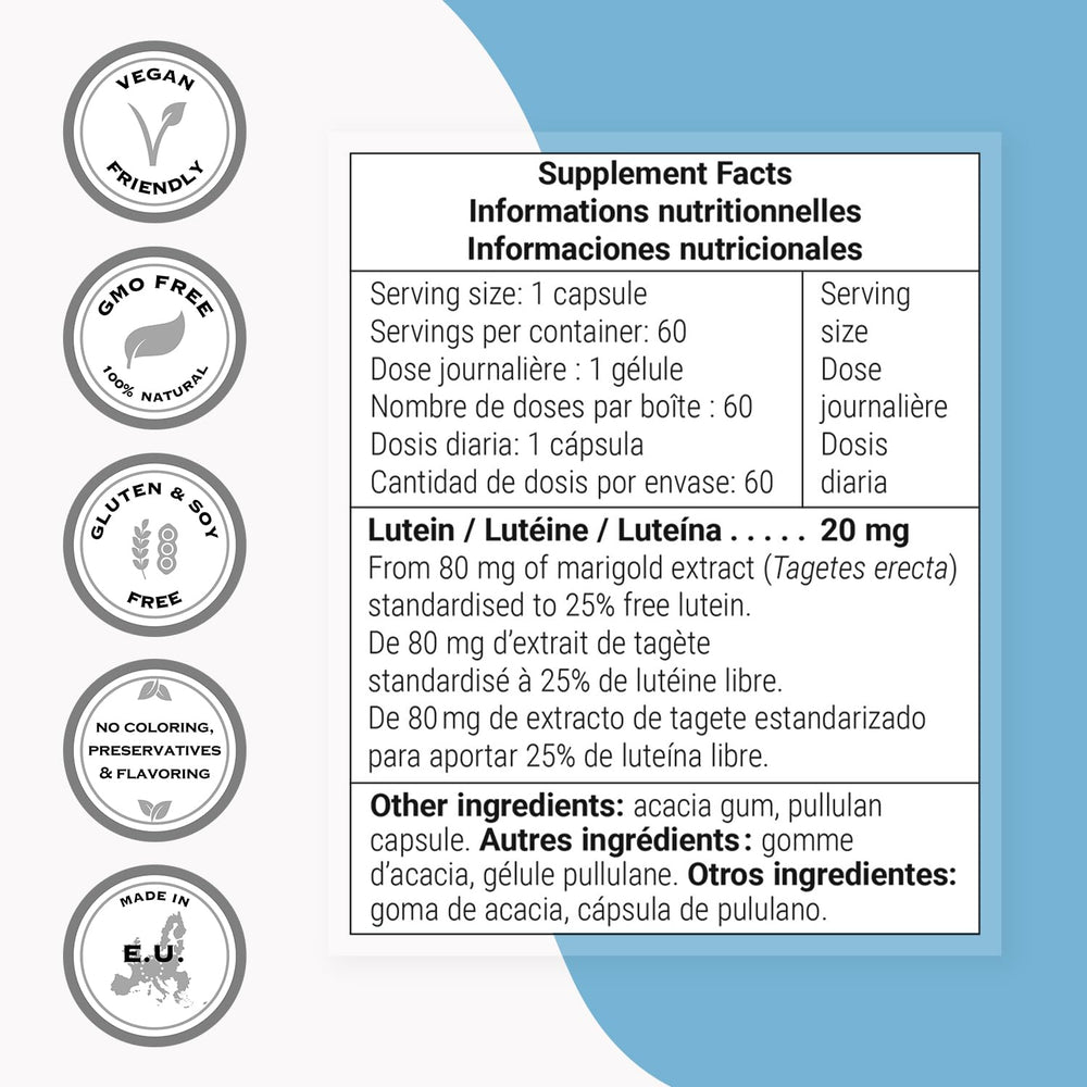 Lutemax patented extract visual conveying high potency lutein