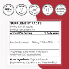 Supersmart Non-GMO Gluten Free Vegetarian probiotic label highlights clean daily use