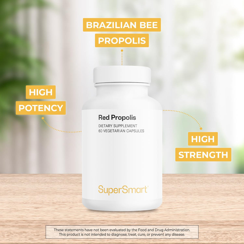 Supersmart Red Propolis capsules pack designed for convenient daily use