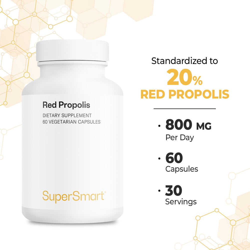 Supersmart Red Propolis extract bottle emphasizing high-strength formula