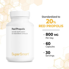 Supersmart Red Propolis extract bottle emphasizing high-strength formula