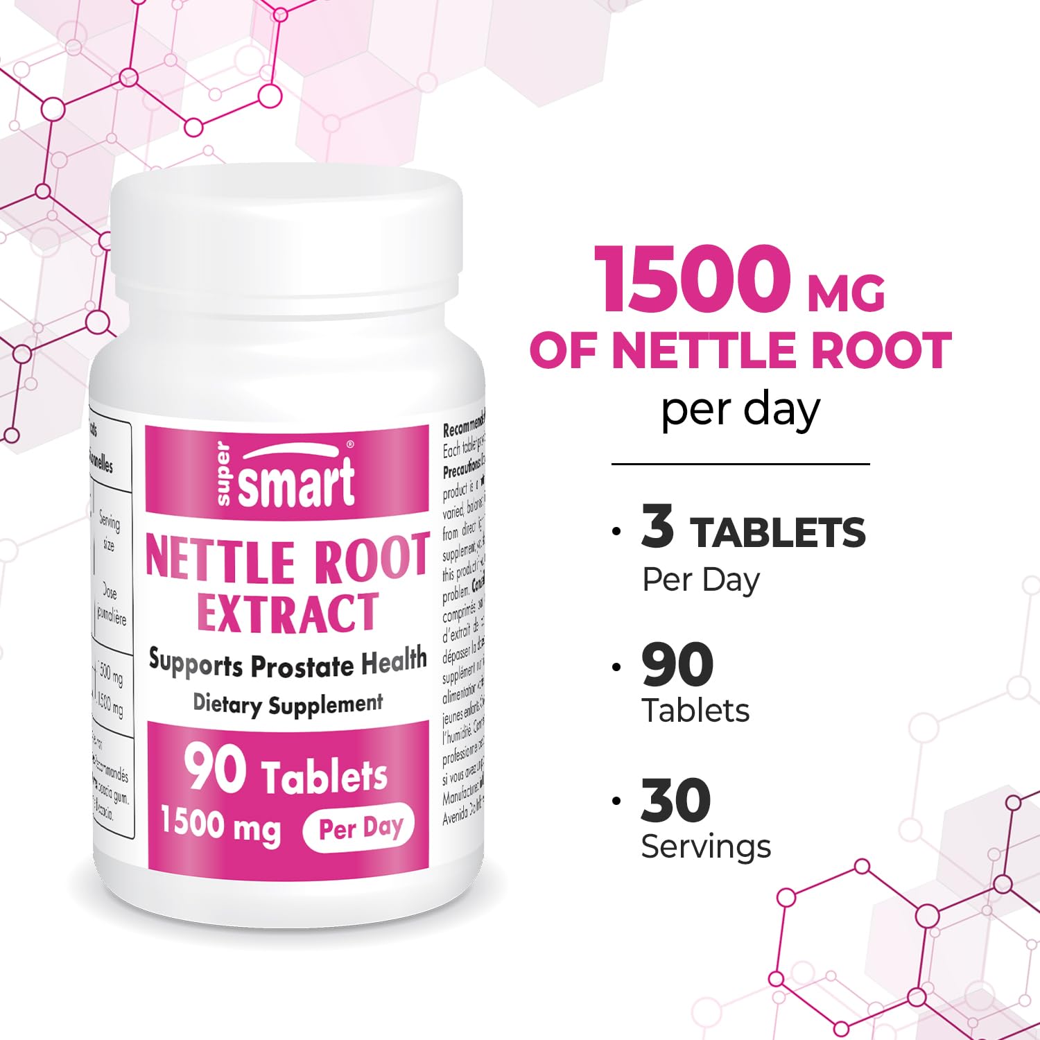 Supersmart stinging nettle root pour demonstrates easy daily intake.