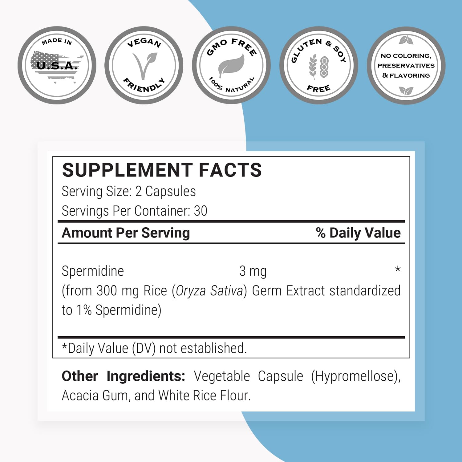 Supersmart vegetarian-friendly packaging sign highlights plant-based capsules.