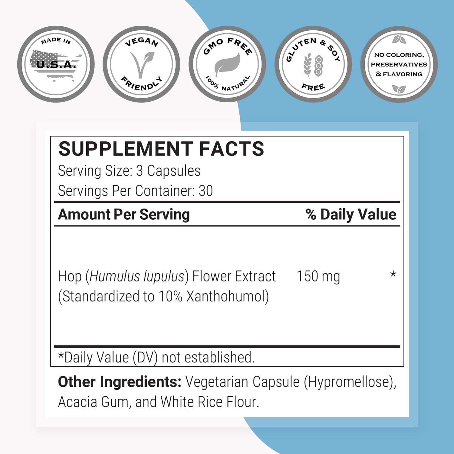 Supersmart Xanthohumol bottle open with capsules ready for use