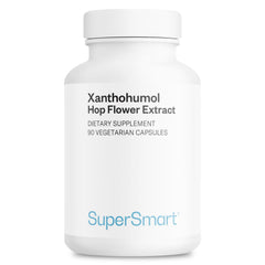 Supersmart Xanthohumol capsules bottle close-up for daily antioxidant support