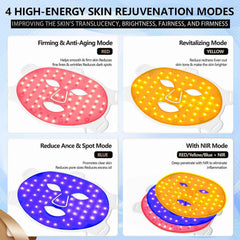 Supersred Blue 460nm light balances moisture and oil for a fresh complexion.