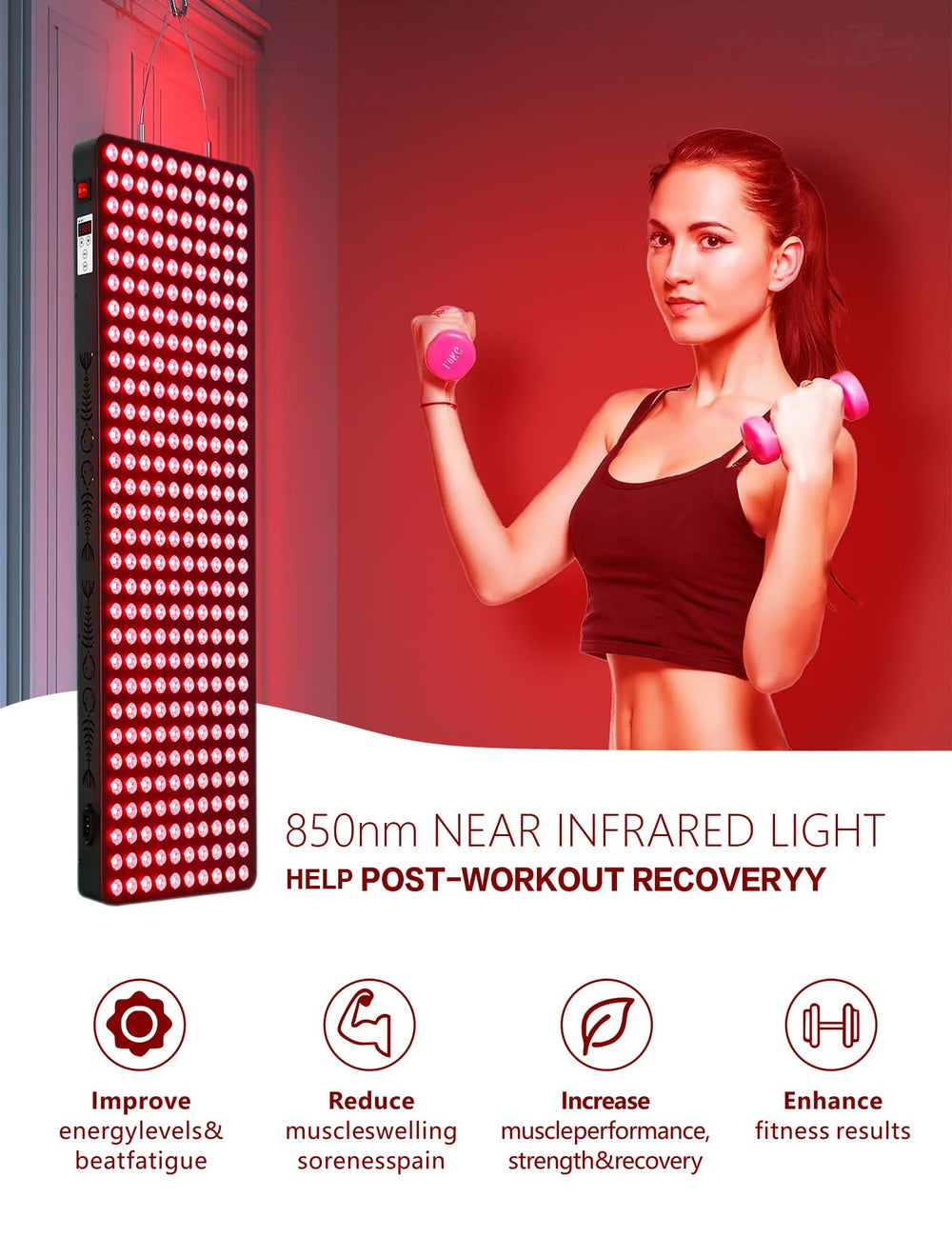 Supersred panel mounted on wall with stand for easy use.