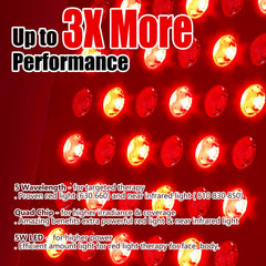Supersred red light panel at 660nm for soothing near-surface therapy