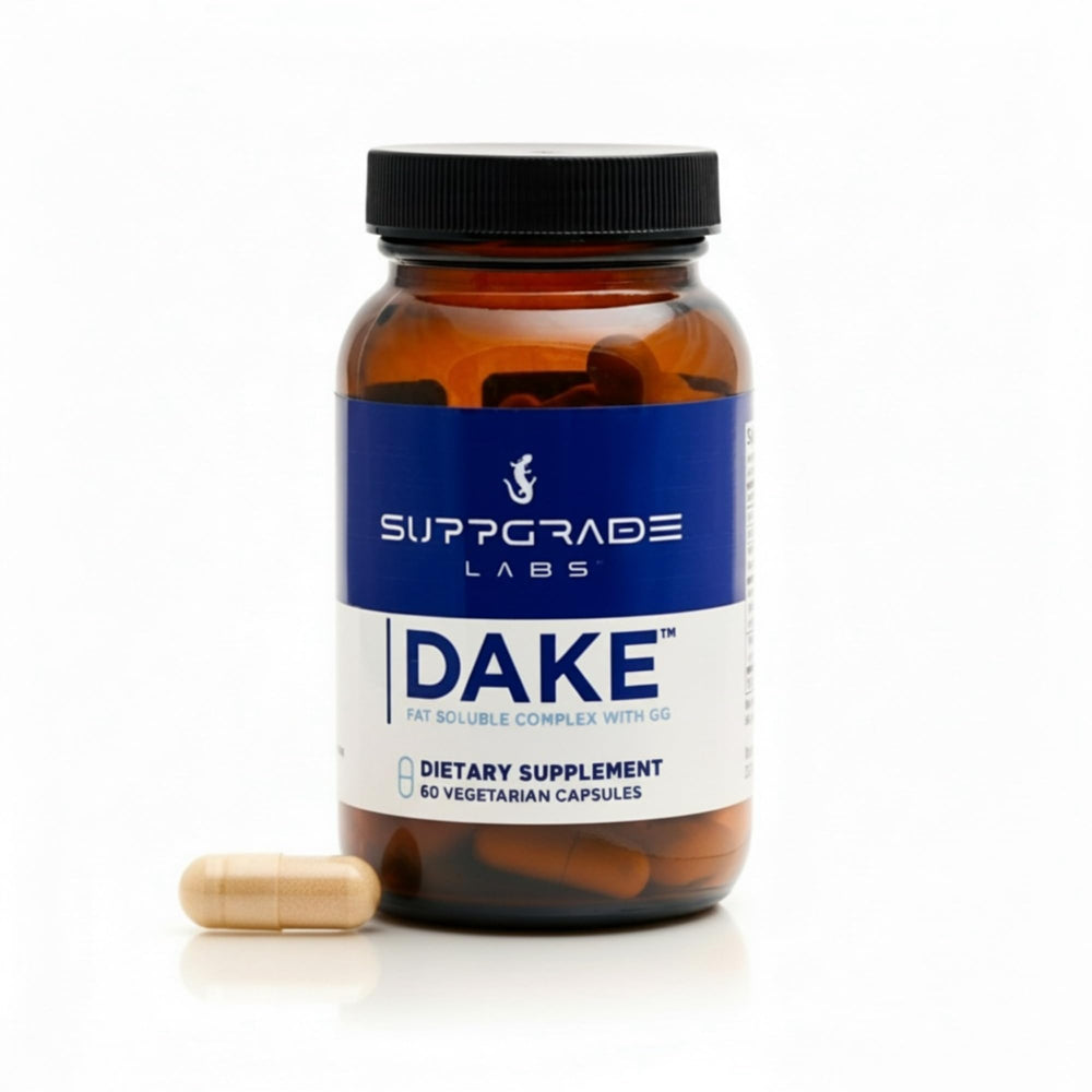 Suppgrade Labs DAKE bottle front displaying the vitamin blend for daily immune and bone support.