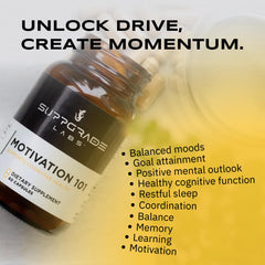 Suppgrade Labs Motivation 101 label highlights L-DOPA and NALT for clarity.