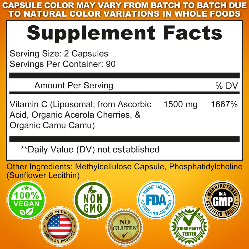 Close-up of liposomal C capsules illustrating enhanced absorption technology