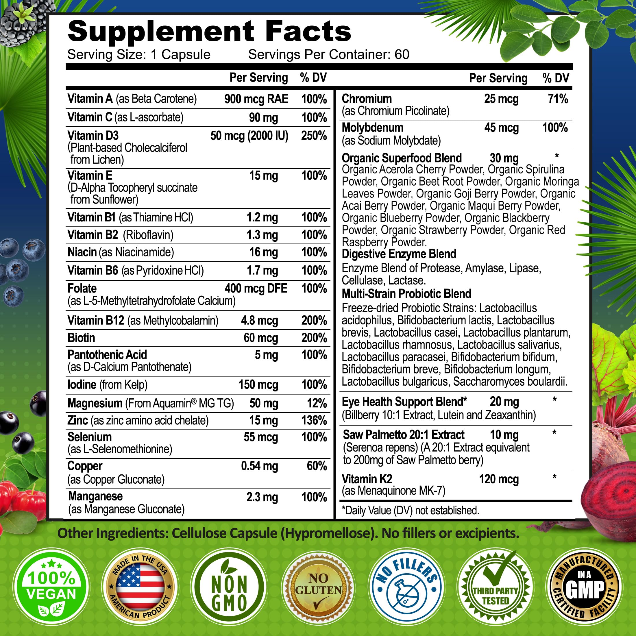 Supplements Studio Made in USA facility label conveys quality control.