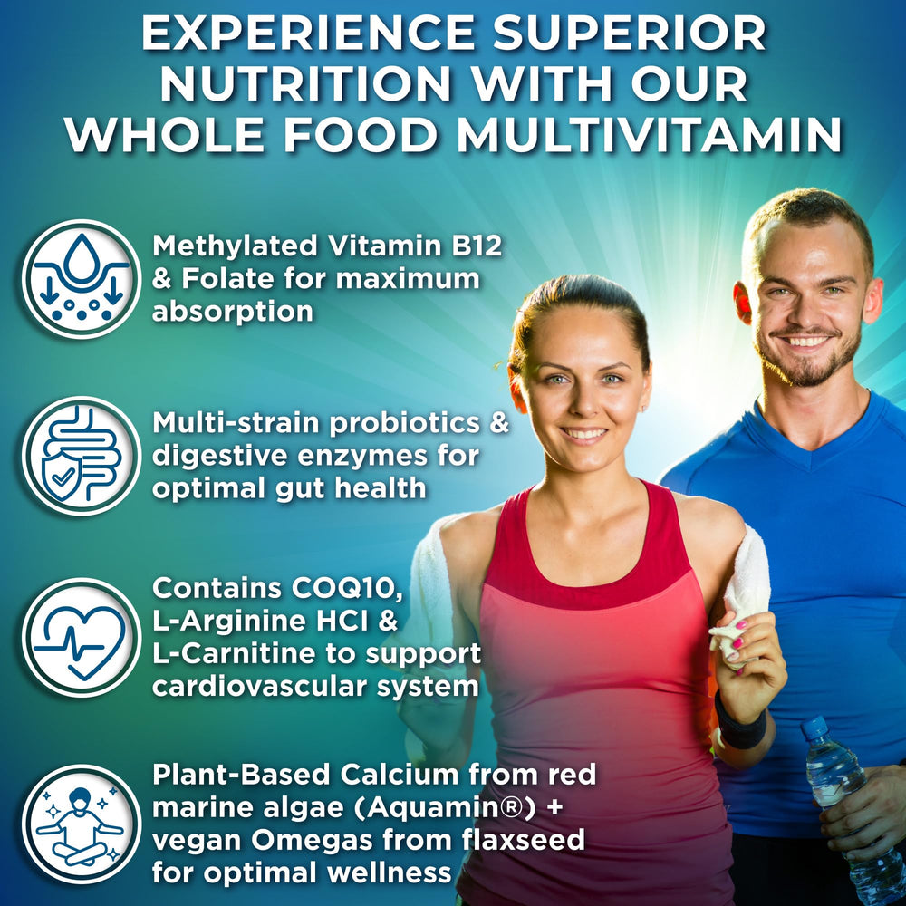 SUPPLEMENTS STUDIO methylated multivitamin capsules featuring B12 and folate for energy support