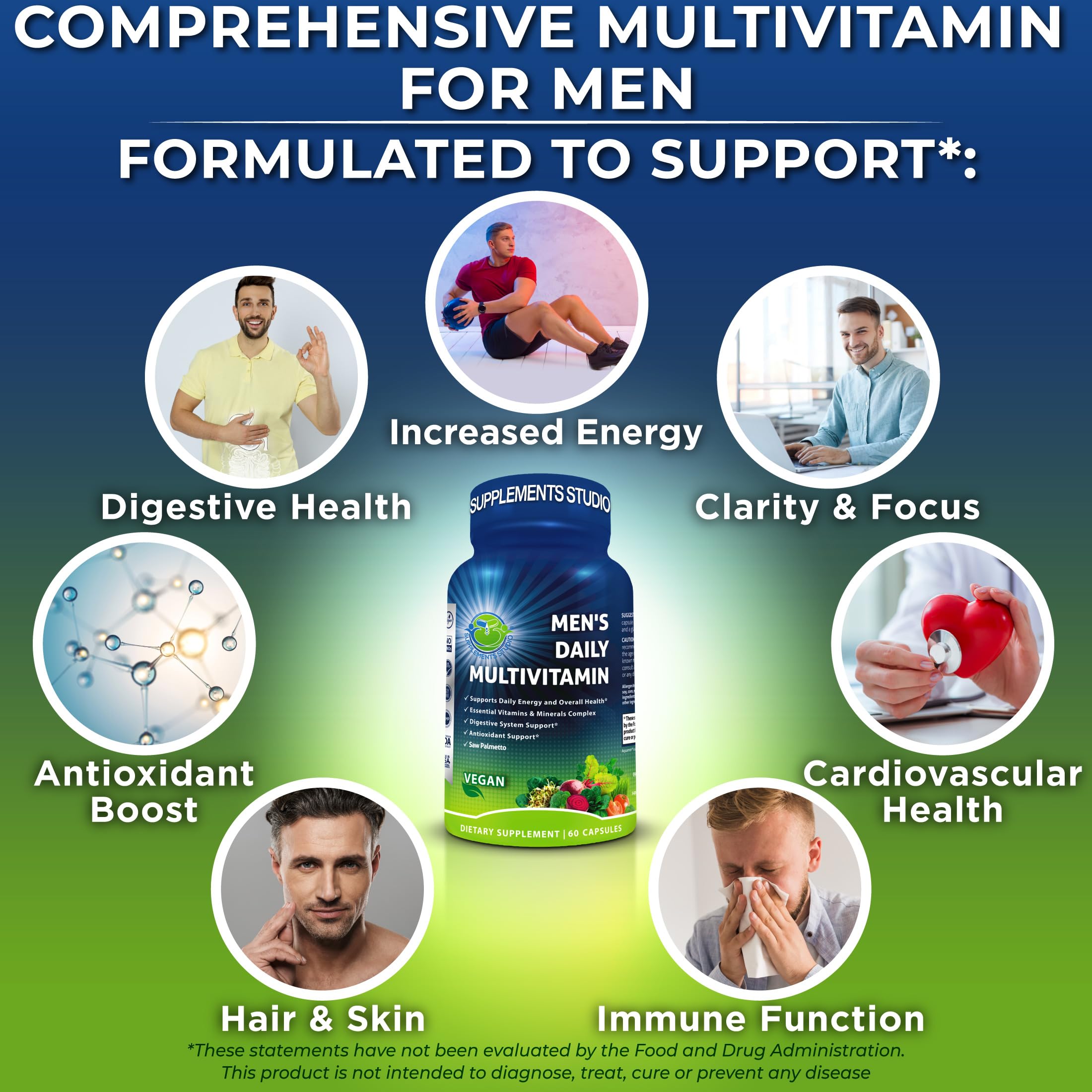 SUPPLEMENTS STUDIO Vegan multivitamin with organic superfoods like spirulina and moringa.