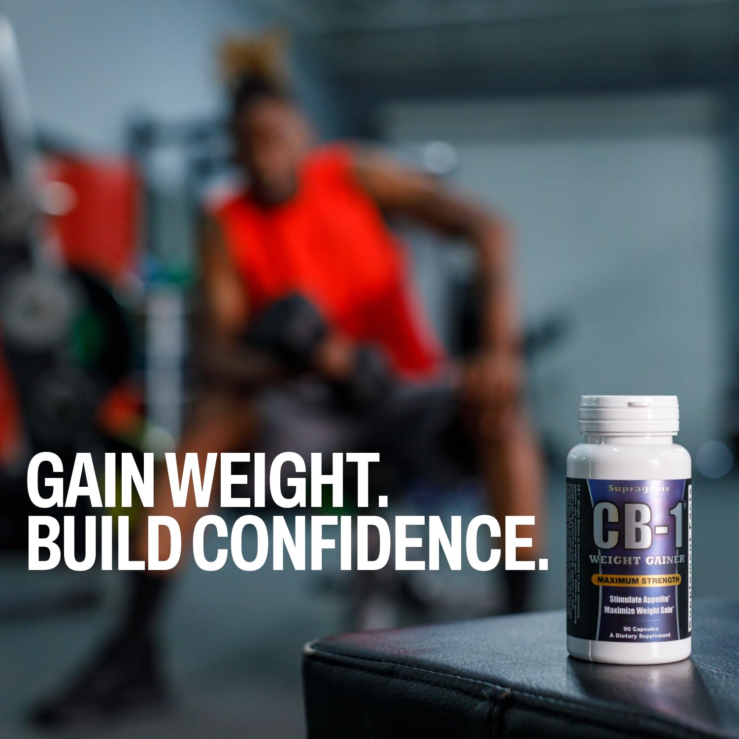 Supragenix CB-1 men mass build highlighting arms shoulders and legs