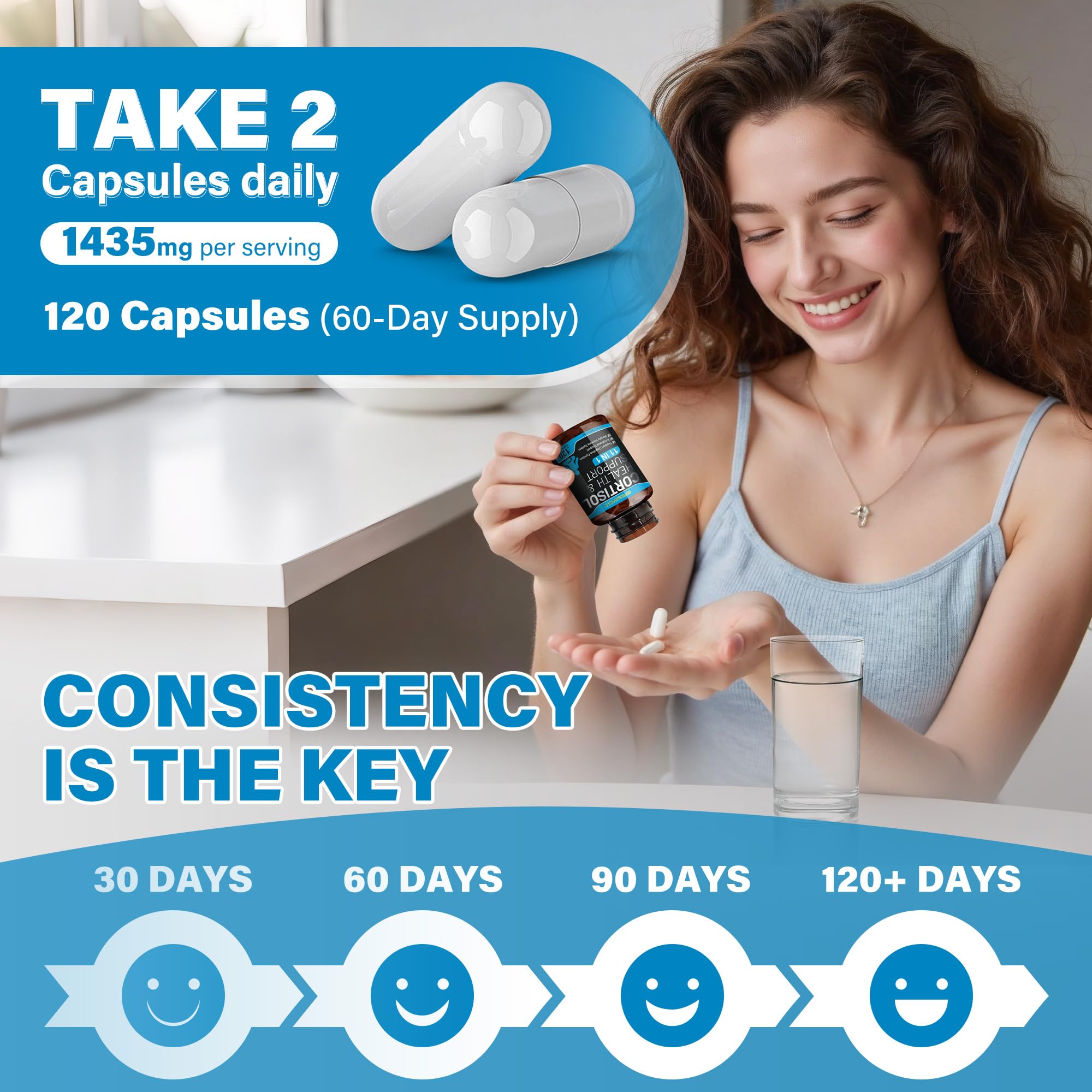 Sleep-friendly setup with SUPRANOURISH Cortisol Balance for restful nights.