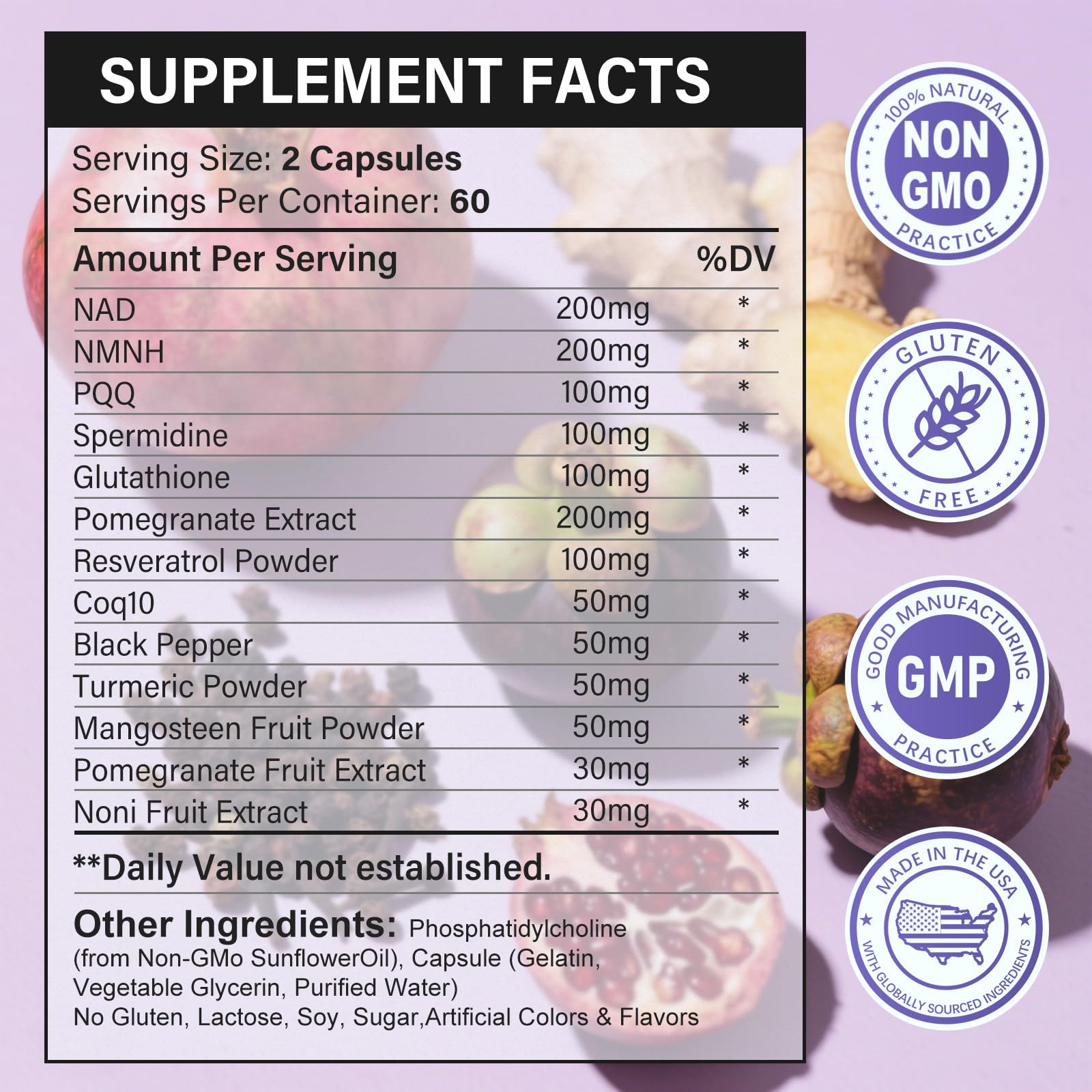 SUPRANOURISH NAD-NMNH capsules closeup highlights potent ingredients for energy-friendly daily routines.