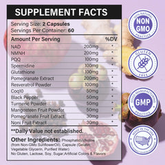 SUPRANOURISH NAD-NMNH capsules closeup highlights potent ingredients for energy-friendly daily routines.