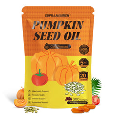 SUPRANOURISH Pumpkin Seed Oil Complex bottle front signals high-potency daily wellness support.