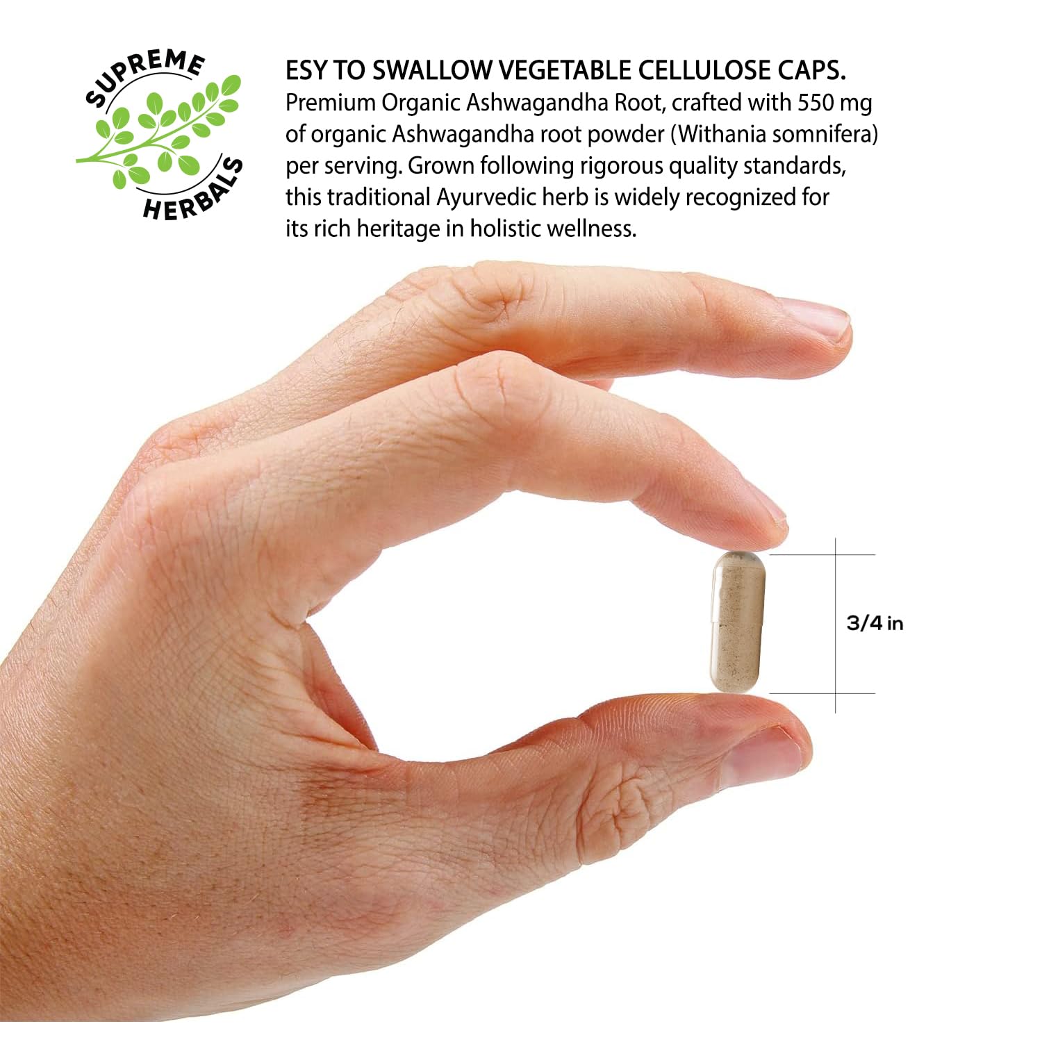 Two capsules per serving on Supreme Herbals dosing guide