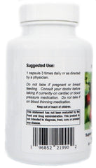 Supreme Nutrition Hawthorn bottle side-angle view highlighting lab-tested quality and cGMP standards.