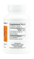 Supreme Nutrition Manjistha Supreme label highlights pure Indian Madder root.