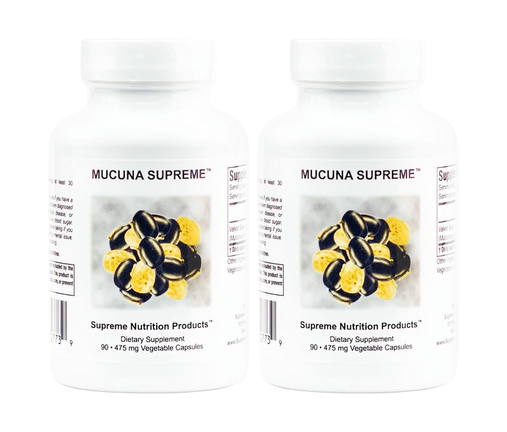 Supreme Nutrition Mucuna Supreme capsules bottle for pure herb supplementation on the go