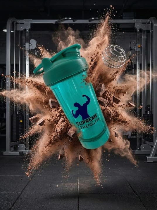Ergonomic grip and carry loop on the Supreme Strength shaker.