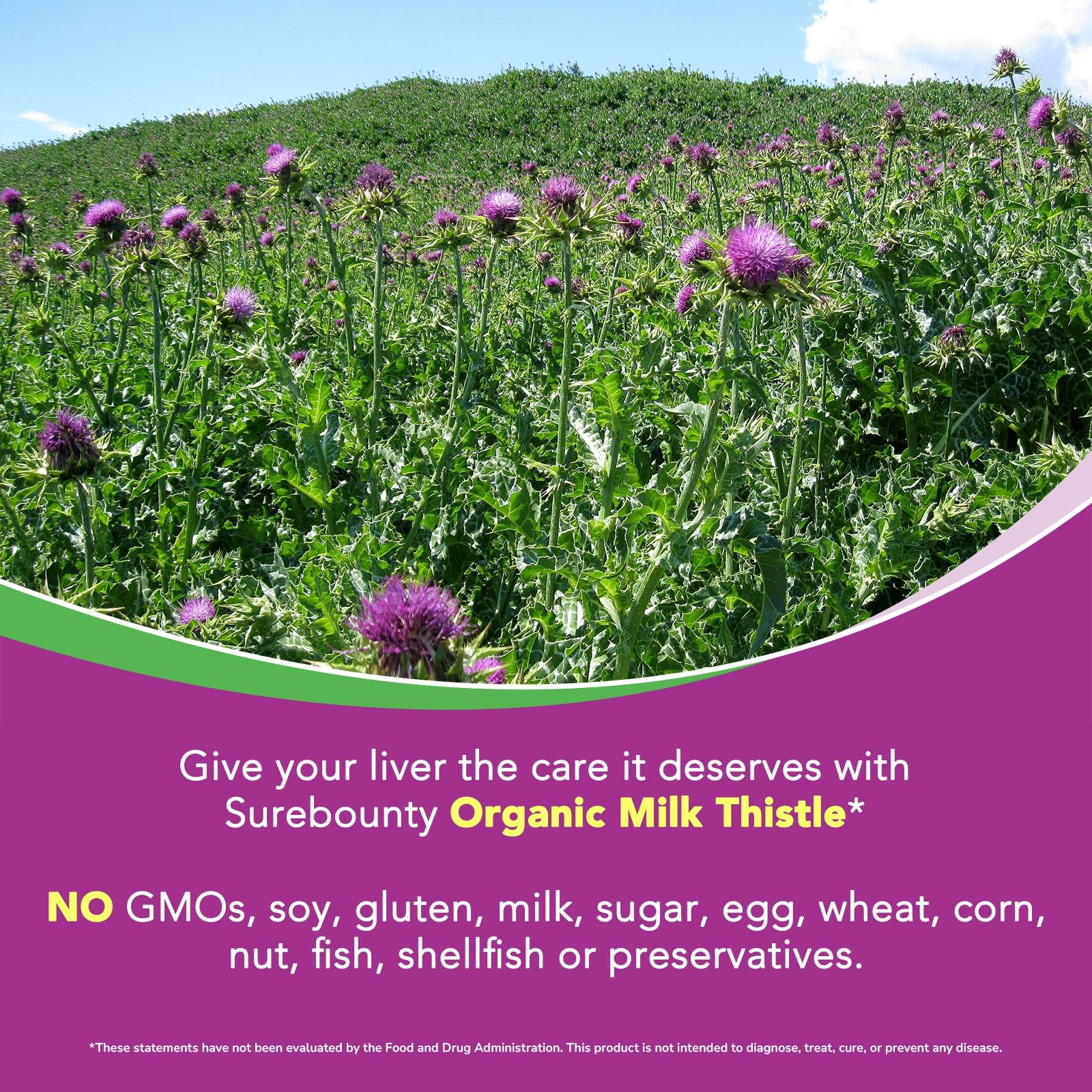 Surebounty non-GMO gluten-free soy-free icon signals clean ingredients.